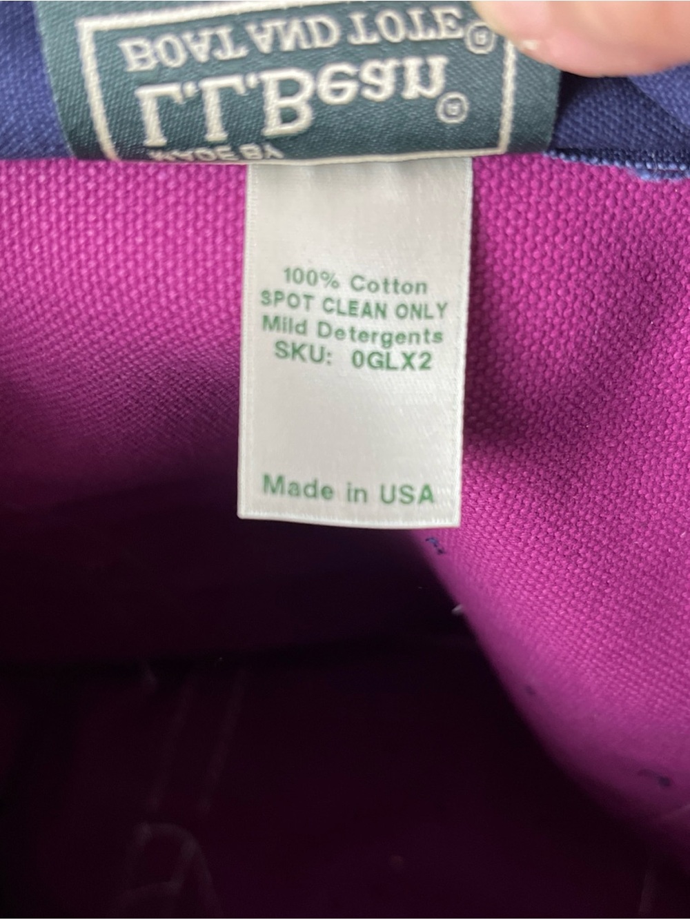 L.L. Bean Canvas Tote in Magenta and Navy - Picture 12 of 12